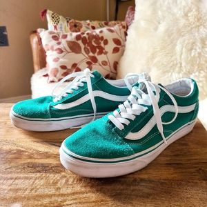 Vans Bistro Green & White Sneakers women's size 8